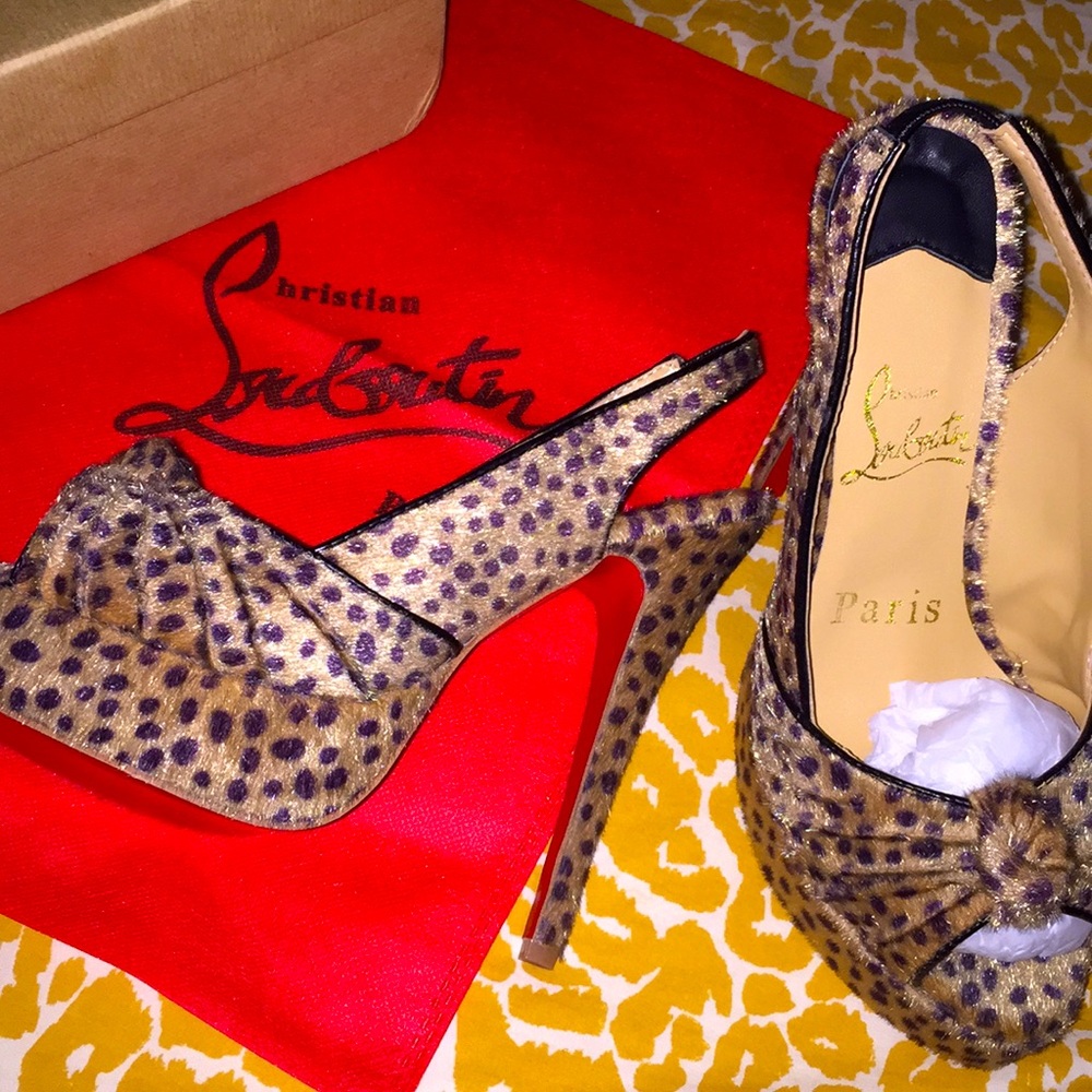 Christian Louboutin Leopard slingbacks